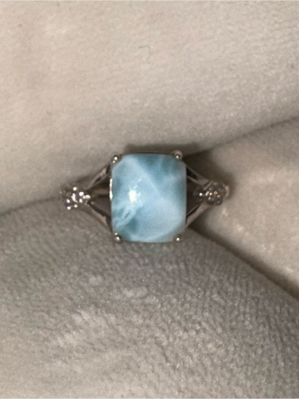 Sterling Silver Natural Larimar Ring